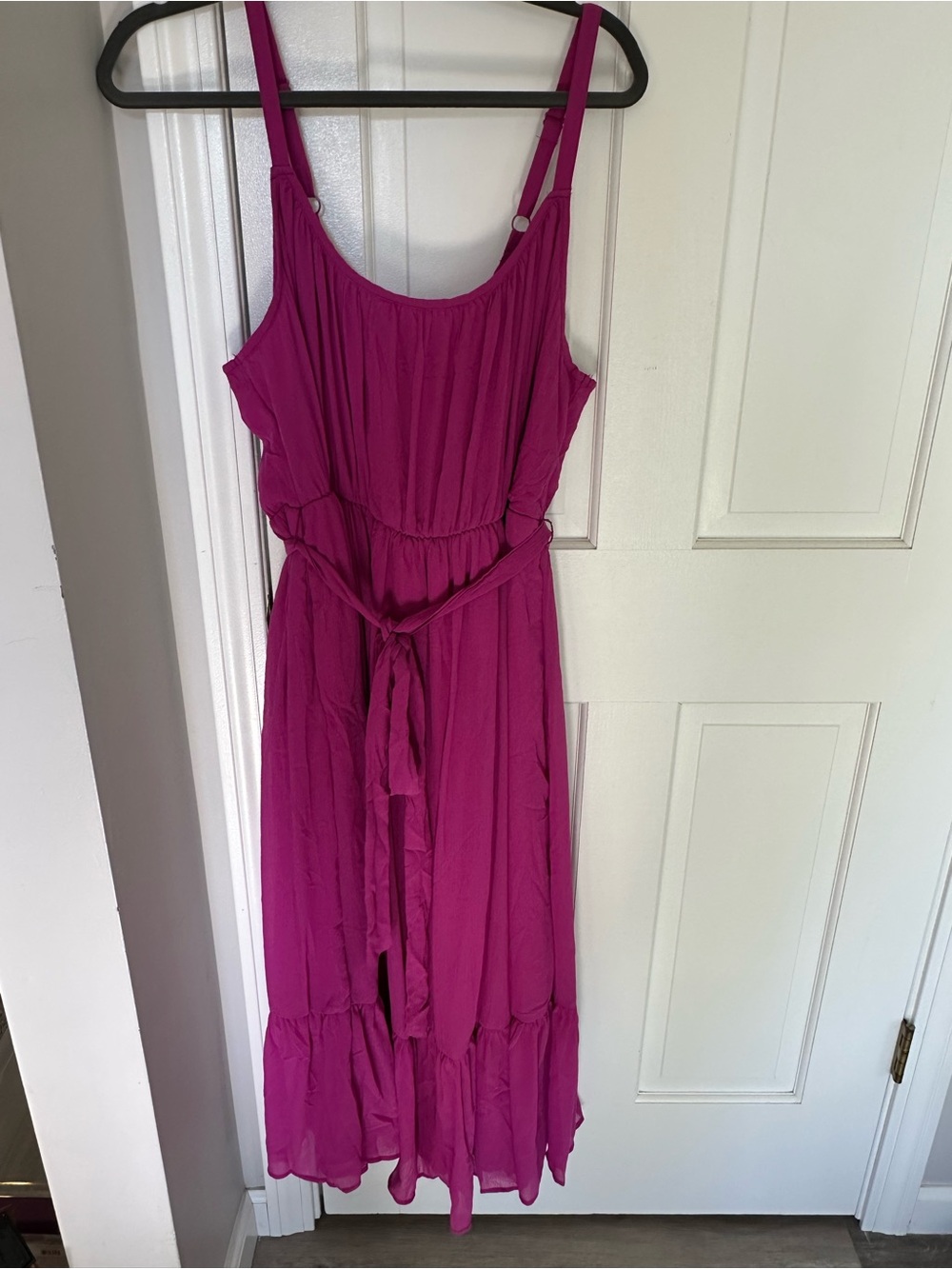 Torrid Sleeveless Fuchsia Belted Midi Dress